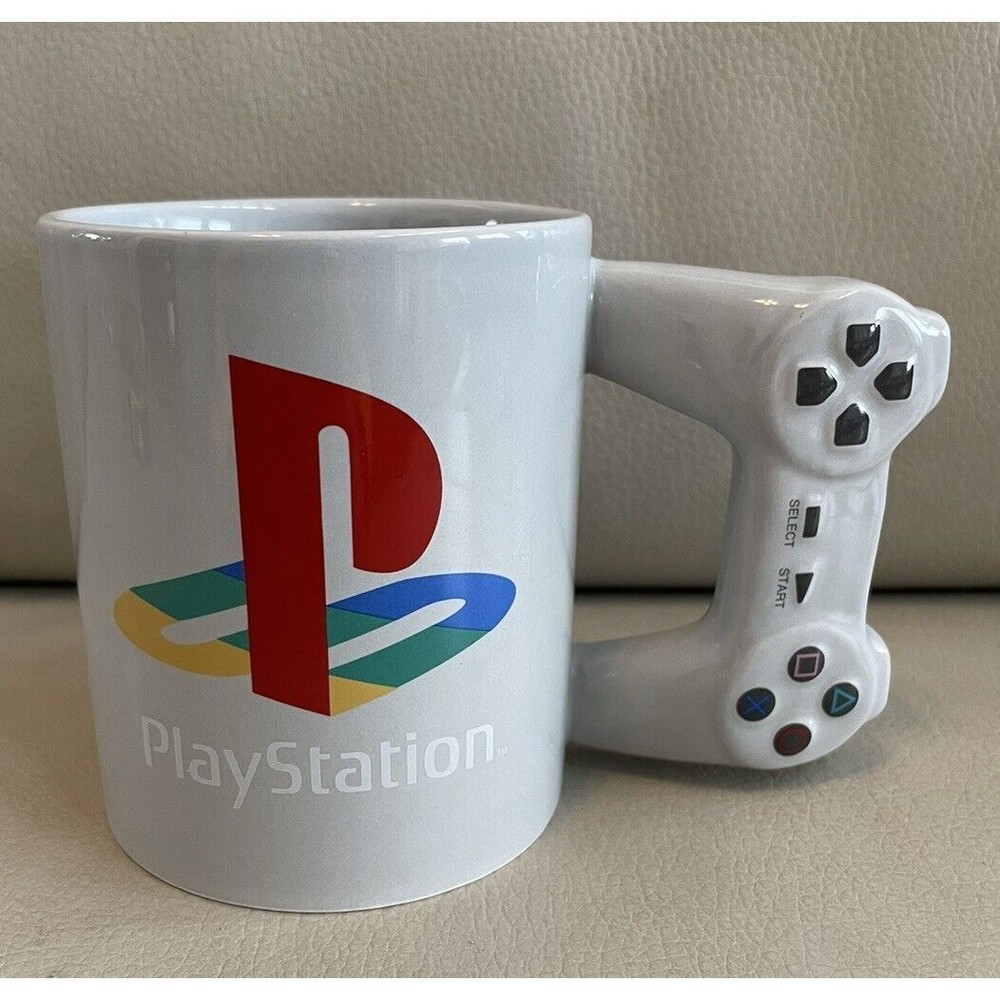 Vintage PlayStation Coffee Mug Controller Handle Ceramic Cup Gray Official PS1 - Picture 2 of 5